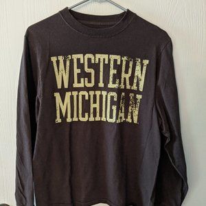Distressed WMU long-sleeve tee